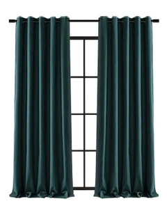 Blockout Eyelet Curtains Twin Pack in Green