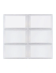 Shoe Storage Box 6 Pack in Clear