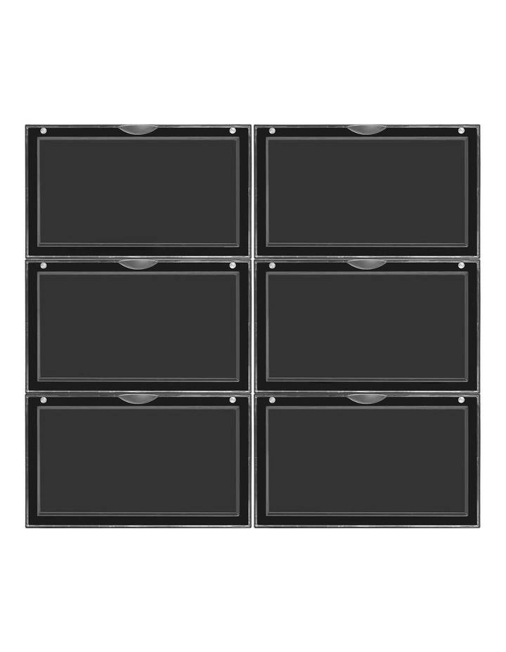Kicks Side Display Stackable Shoe Storage Box 6 Pack in Black image 1