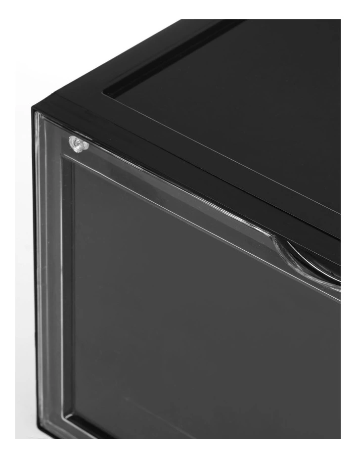 Kicks Side Display Stackable Shoe Storage Box 6 Pack in Black image 4