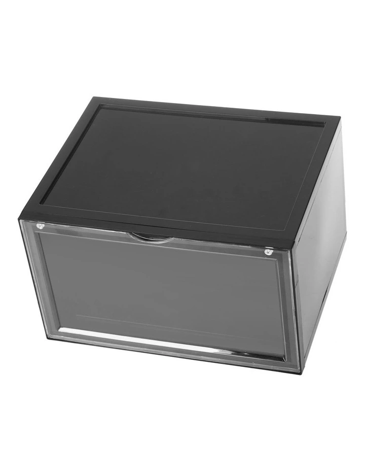 Kicks Side Display Stackable Shoe Storage Box 6 Pack in Black image 5