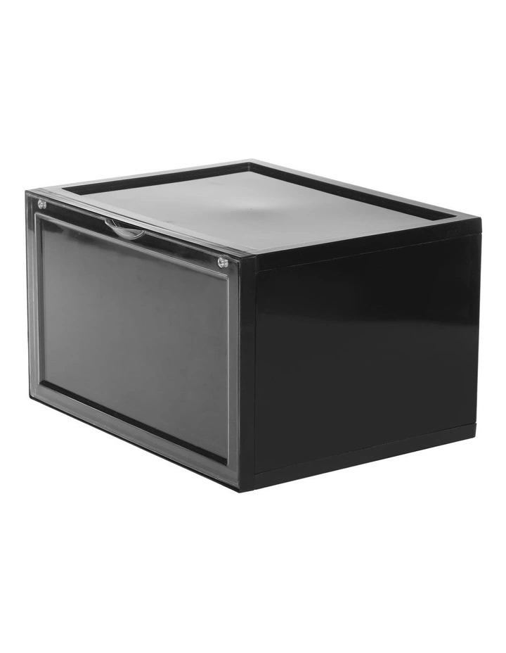 Kicks Side Display Stackable Shoe Storage Box 6 Pack in Black image 6