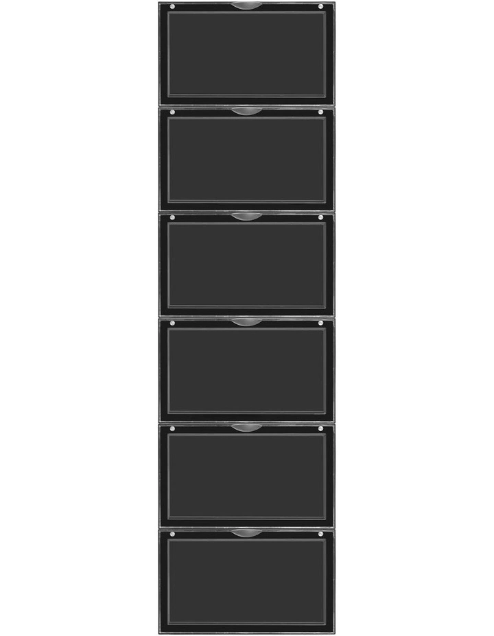 Kicks Side Display Stackable Shoe Storage Box 6 Pack in Black image 7