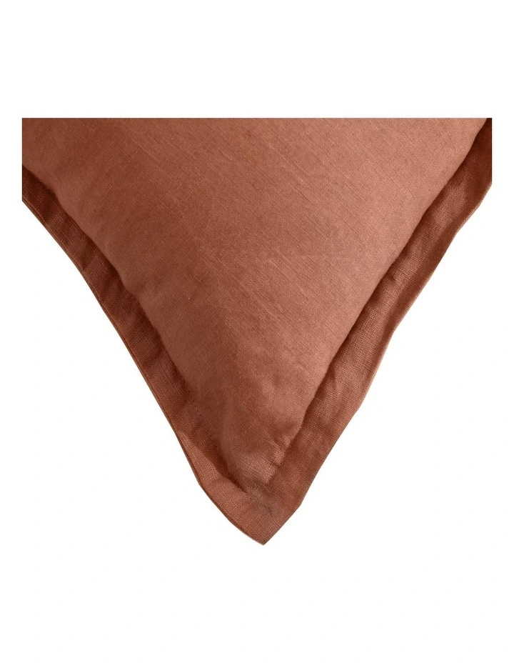 Ardenne Washed French Linen Cushion 50x50cm in Pink Clay image 4