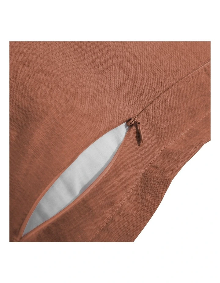 Ardenne Washed French Linen Cushion 50x50cm in Pink Clay image 5