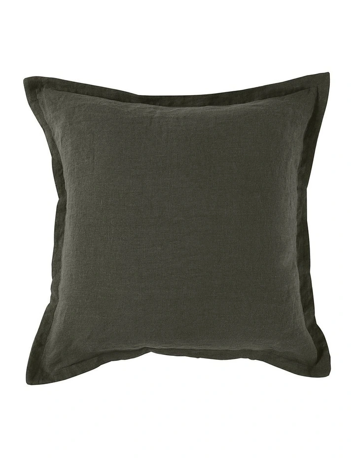 French Linen Cushion 50x50cm in Kale image 1