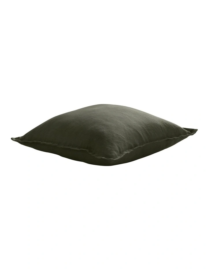 French Linen Cushion 50x50cm in Kale image 3