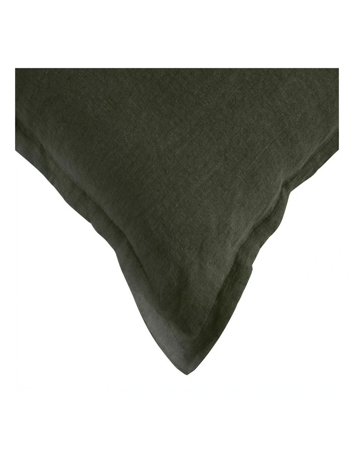 French Linen Cushion 50x50cm in Kale image 4