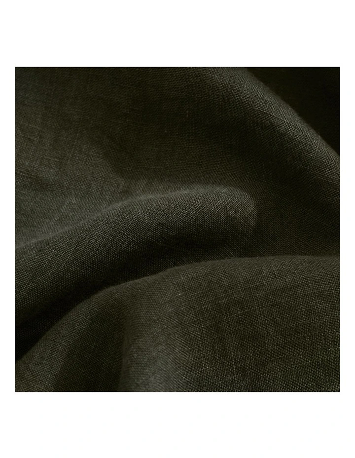 French Linen Cushion 50x50cm in Kale image 6