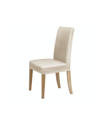 Premium Faux Suede Dining Chair Cover 6 Pack in Cream