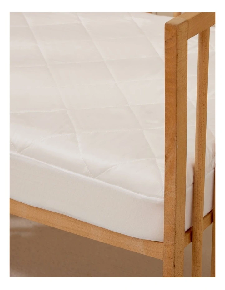 Cot Size Tencel Mattress Protector in White image 3