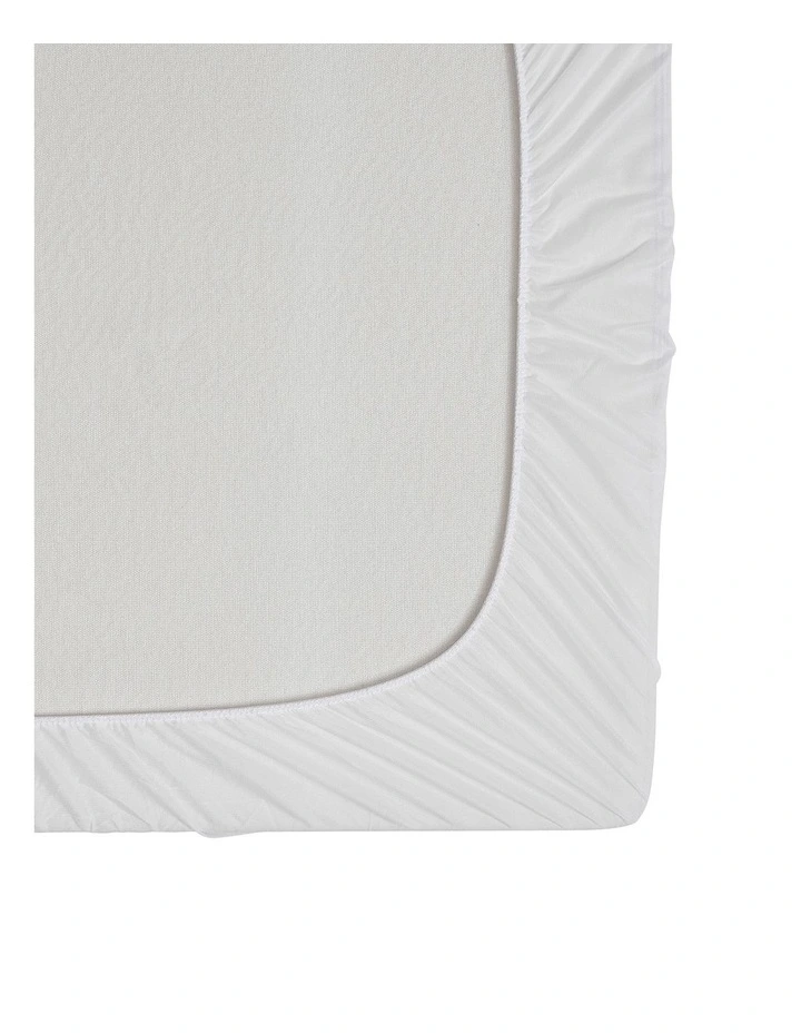 Cot Size Tencel Mattress Protector in White image 4