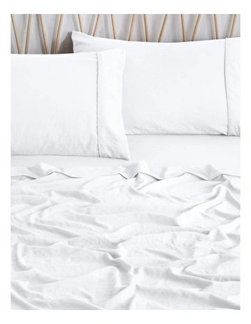 Superfine Washed Microfibre Sheet Set in White