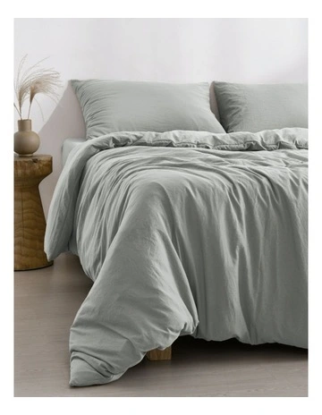 Superfine Washed Microfibre Quilt Cover Set in Dove Grey