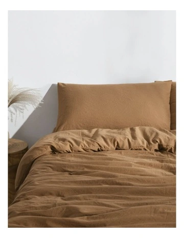 Superfine Washed Microfibre Quilt Cover Set in Rust