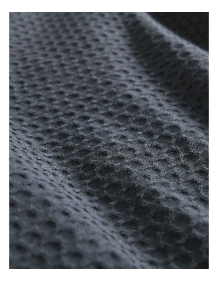 Cotton Rich Waffle Quilt Cover Set in Charcoal image 5