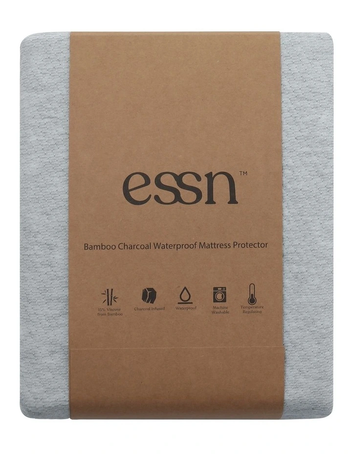 Essn Bamboo Waterproof Mattress Protector Single Bed In Charcoal MYER