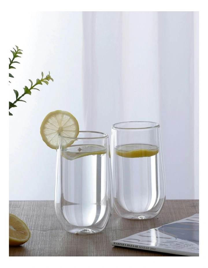 Double Wall Coffee Glass Set of 6 400ml Cups in White image 2