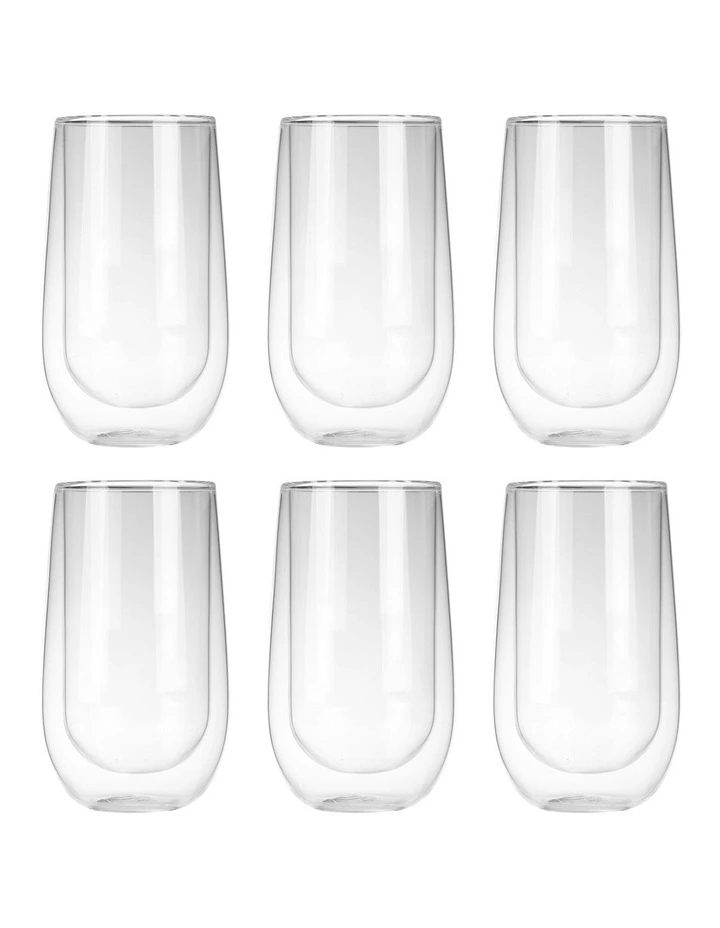 Double Wall Coffee Glass Set of 6 400ml Cups in White image 5