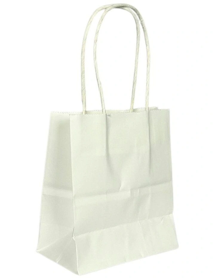 Eco-Friendly Kraft Paper Bag Extra Small 14x12x7cm in White image 1