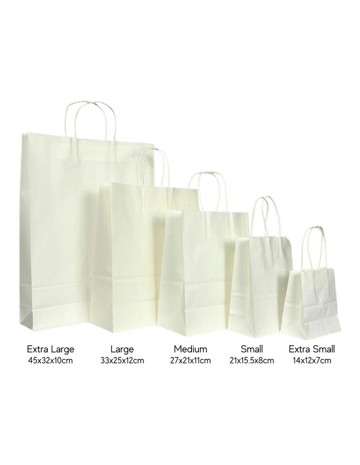 Eco-Friendly Kraft Paper Bag Extra Small 14x12x7cm in White image 3