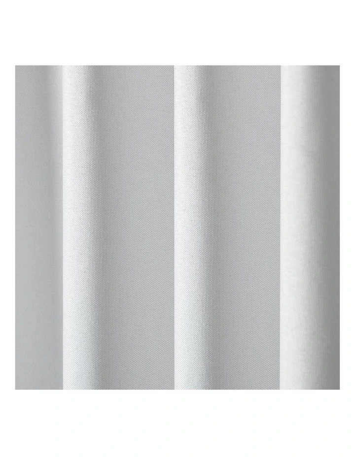 Blockout Eyelet Curtain Pair 90x223cm in White image 3