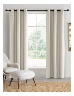Blockout Eyelet Curtain Pair 223cm x90 in Oatmeal