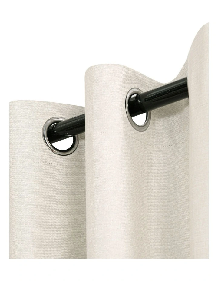 Blockout Eyelet Curtain Pair 223cm x90 in Oatmeal image 4
