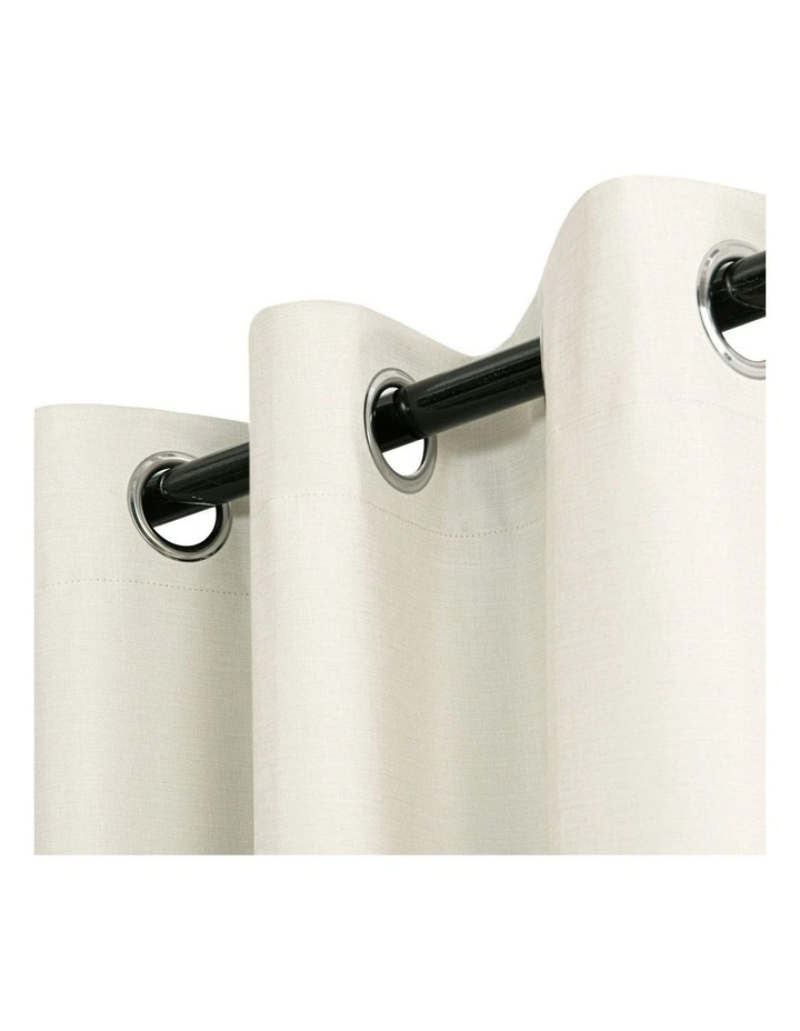 Blockout Eyelet Curtain Pair 223cm x90 in Oatmeal image 4
