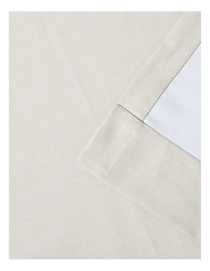 Blockout Eyelet Curtain Pair 223cm x90 in Oatmeal image 5