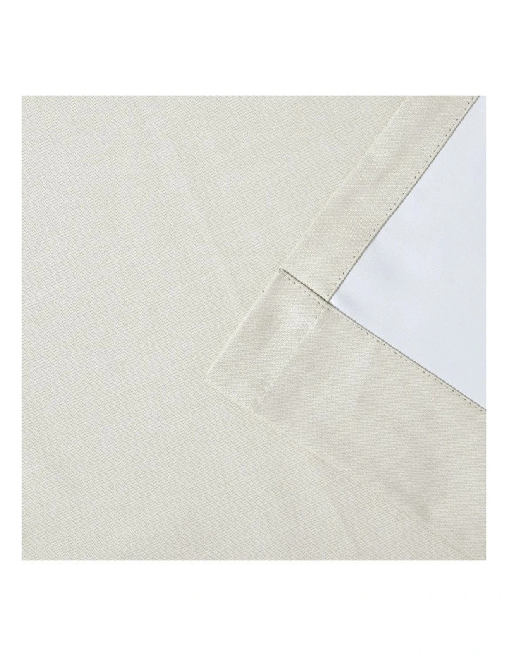 Blockout Eyelet Curtain Pair 223cm x90 in Oatmeal image 5