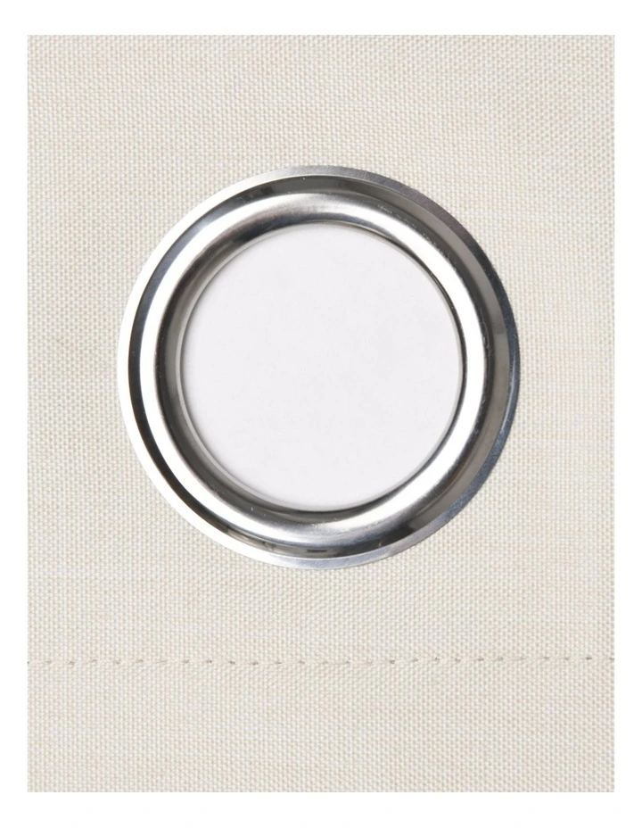 Blockout Eyelet Curtain Pair 223cm x90 in Oatmeal image 6
