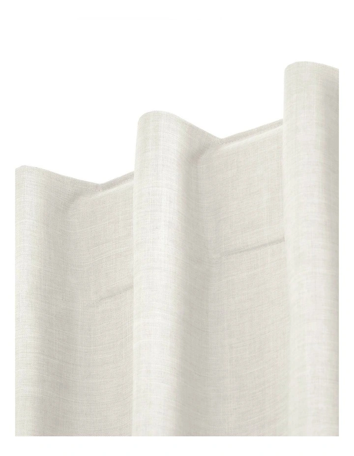 100% Blockout Concealed Tab Top Curtain Pair 90x223cm in Porcelain image 3