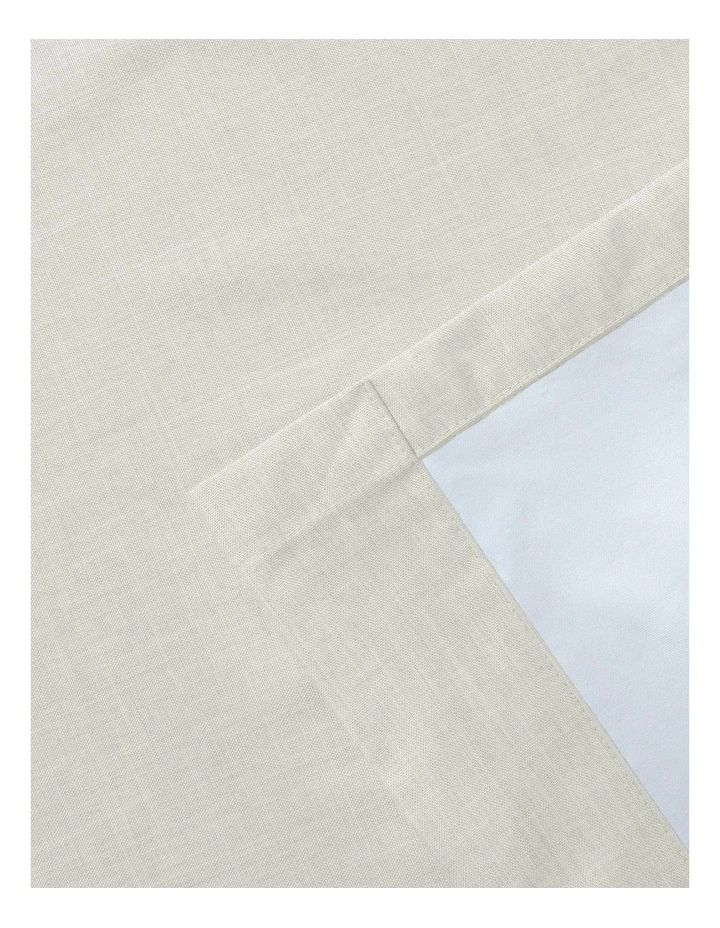 100% Blockout Concealed Tab Top Curtain Pair 90x223cm in Porcelain image 6