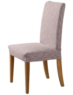 Faux Linen Stretch Fit Chair Cover 6 Pack in Rose
