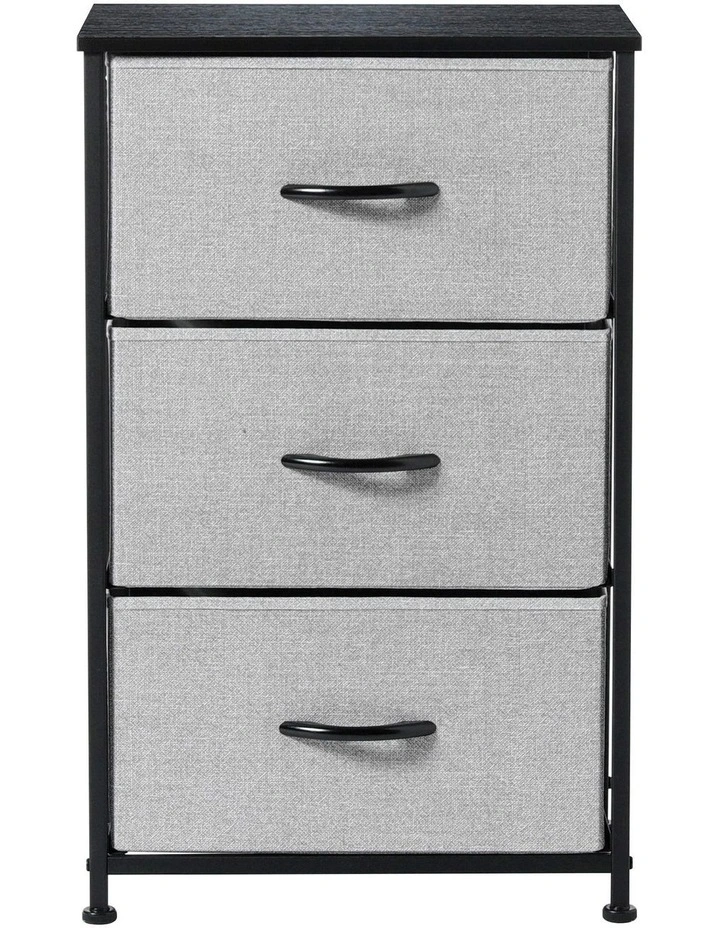 Luna Fabric Home Dresser 3 Drawer in Grey image 1
