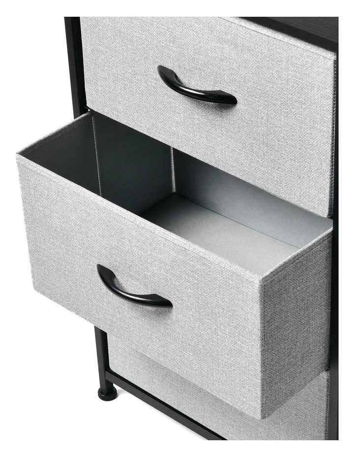 Luna Fabric Home Dresser 3 Drawer in Grey image 5
