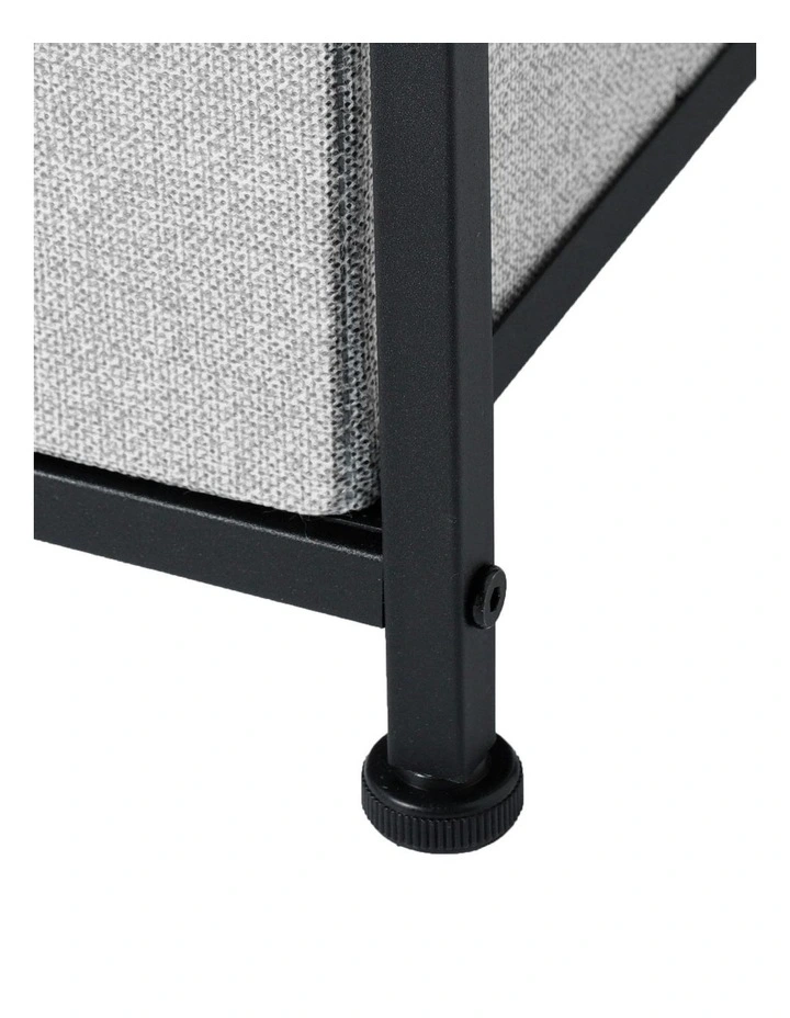 Luna Fabric Home Dresser 3 Drawer in Grey image 6