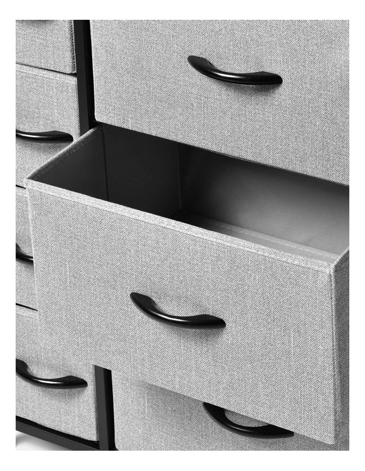 Luna Fabric Home Storage Dresser 7 Drawer in Grey image 5