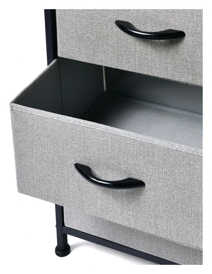 Luna Fabric Home Storage Dresser 6 Drawer in Grey image 5