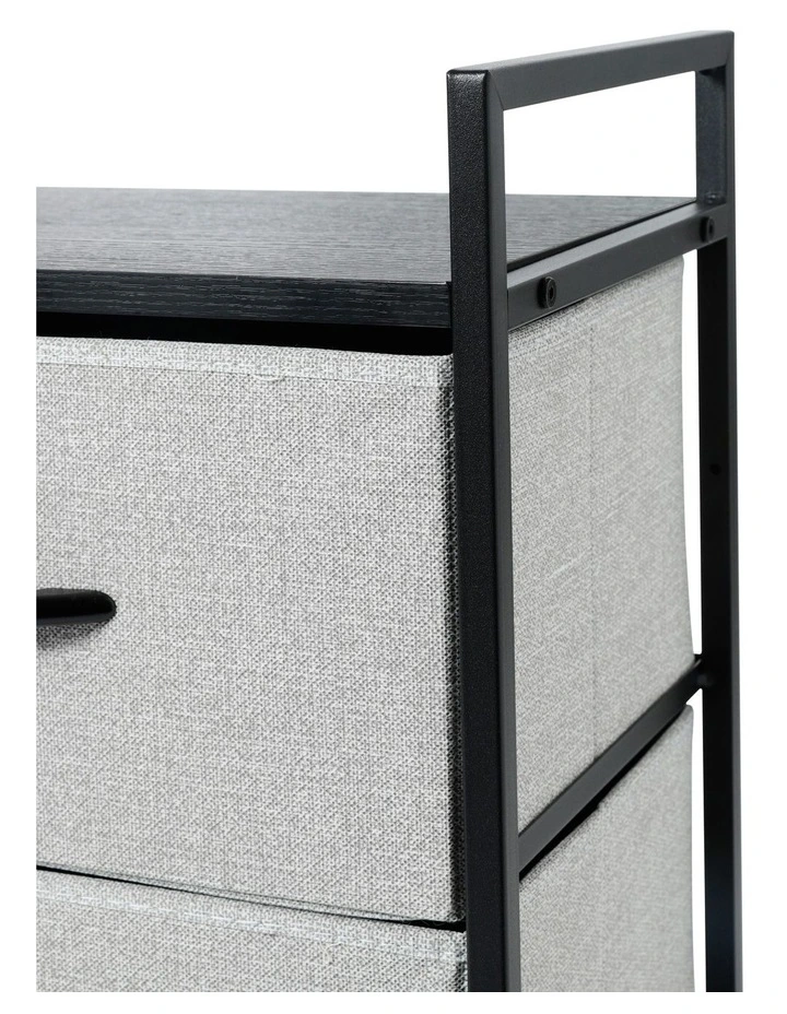 Luna Fabric Home Storage Dresser 5 Drawer in Grey image 5