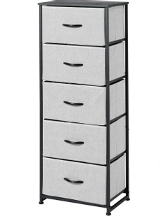 Luna Tallboy 5 Drawer in Grey