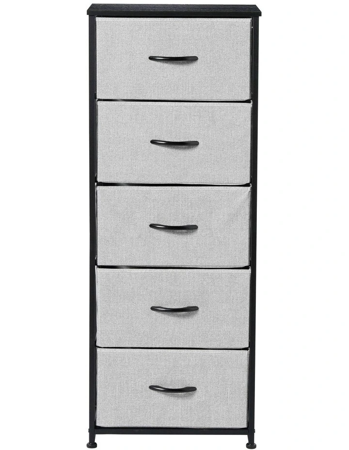 Luna Tallboy 5 Drawer in Grey image 3