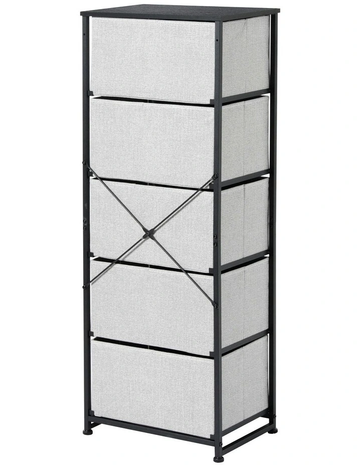 Luna Tallboy 5 Drawer in Grey image 4