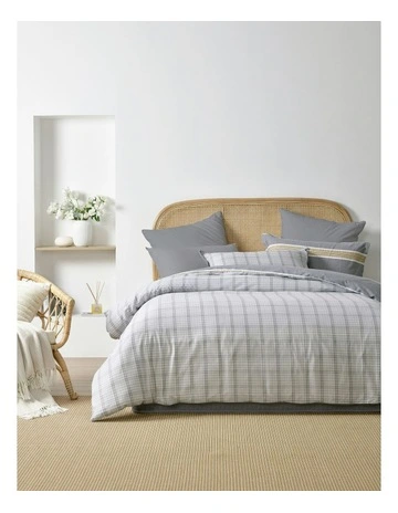 Avery Reversible Quilt Cover Set in Grey