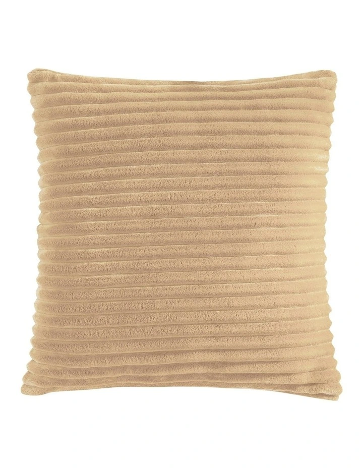 Embossed Teddy Fleece Cushion 45x45cm in Natural Fawn image 1
