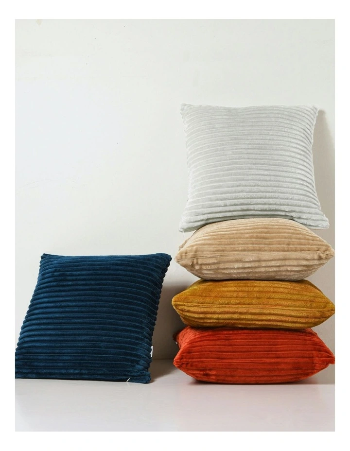 Embossed Teddy Fleece Cushion 45x45cm in Natural Fawn image 2