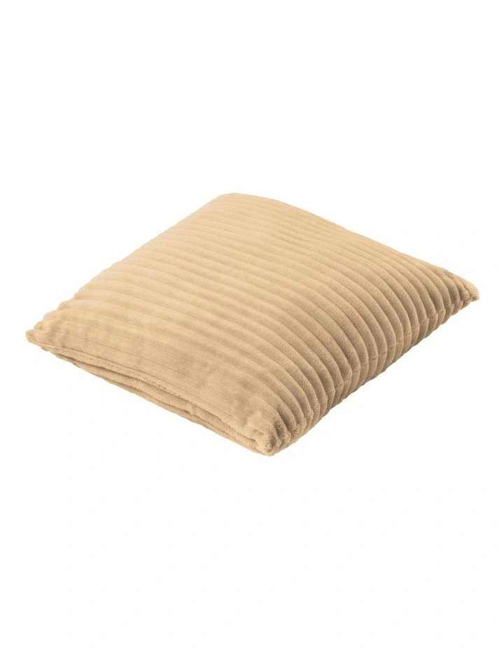 Embossed Teddy Fleece Cushion 45x45cm in Natural Fawn image 4