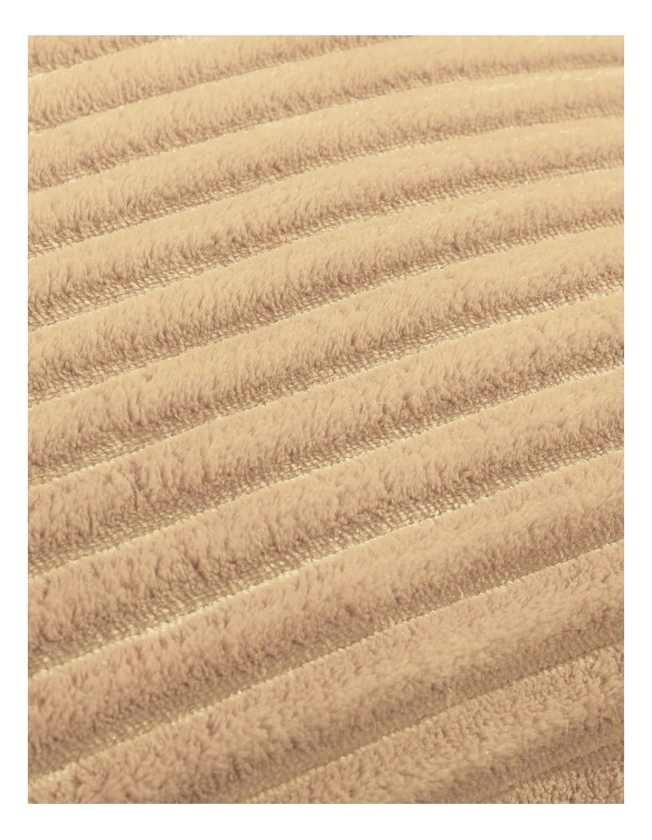 Embossed Teddy Fleece Cushion 45x45cm in Natural Fawn image 5