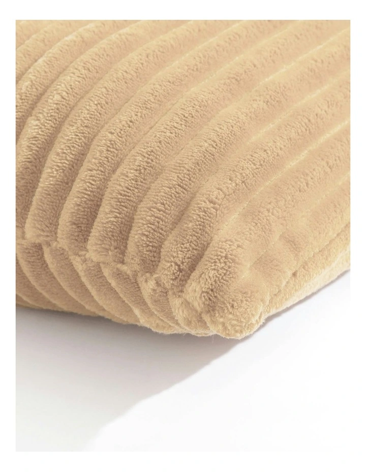 Embossed Teddy Fleece Cushion 45x45cm in Natural Fawn image 6